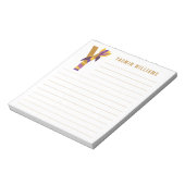 Bloc-note Alphabet floral abstrait ligné (Tourné)