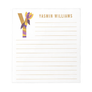 Bloc-note Alphabet floral abstrait ligné