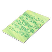 Bloc-note Alphabet Graphique Coque supérieur Lettres Jaune V (Incliné)