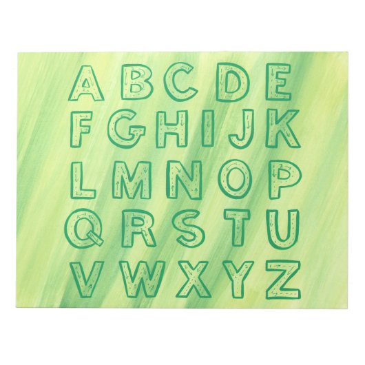Bloc-note Alphabet Graphique Coque supérieur Lettres Jaune V (Devant)
