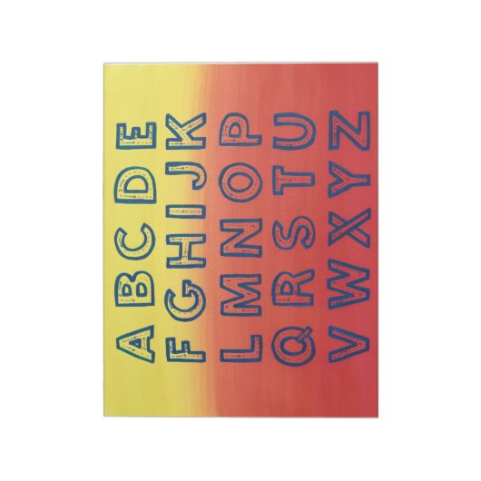 Bloc-note Alphabet Graphique Coque supérieur Lettres Notepad (Tourné)