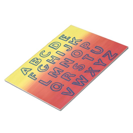 Bloc-note Alphabet Graphique Coque supérieur Lettres Notepad (Incliné)
