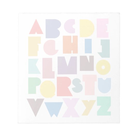 Bloc-note Alphabet rétro géométrique (Devant)