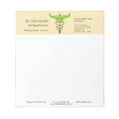 Bloc-note Alternative Médicale Caduceus Vert Feuilles Beige (Devant)