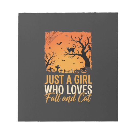 Bloc-note Amateur de chat Halloween Graphique de coucher de (Devant)