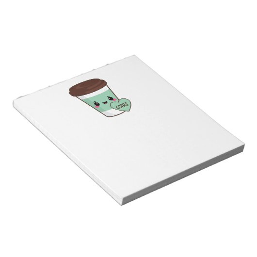 Bloc-note Amateur d'émoji de café (Incliné)