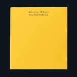 Bloc-note Ambre Jaune Plaine Élégant Professionnel Moderne<br><div class="desc">Design simple,  moderne,  minimaliste pour les entreprises. Ce modèle peut être customisé pour répondre à tous les métiers professionnels.</div>