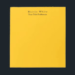 Bloc-note Ambre Jaune Plaine Élégant Professionnel Moderne<br><div class="desc">Design simple,  moderne,  minimaliste pour les entreprises. Ce modèle peut être customisé pour répondre à tous les métiers professionnels.</div>