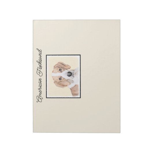 Bloc-note American Foxhound Painting - Joli art original chi (Tourné)
