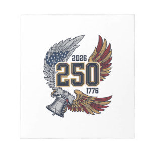 Bloc-note Amérique 250 Ailes d'aigle 2026 Dessin patriotique