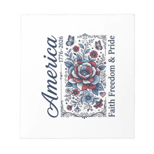 Bloc-note Amérique Patriotique Floral Vintage Conception de