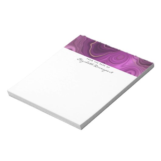 Bloc-note Améthyste Violet Et Agate Abstrait Or (Tourné)