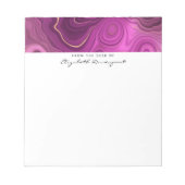 Bloc-note Améthyste Violet Et Agate Abstrait Or (Devant)