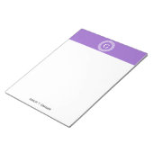 Bloc-note Améthyste Wht Cadre Rnd Clé Grecque Monogramme Ini (Incliné)