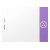 Bloc-note Améthyste Wht Cadre Rnd Clé Grecque Monogramme Ini (Devant)