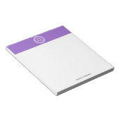 Bloc-note Améthyste Wht Cadre Rnd Clé Grecque Monogramme Ini (Incliné)