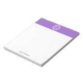 Bloc-note Améthyste Wht Cadre Rnd Clé Grecque Monogramme Ini (Tourné)