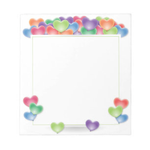 Bloc-note Amour Coloré Coeur Ballons Cadre