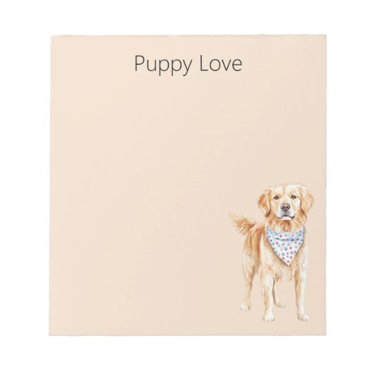 Bloc-note Amour de chiot Cream Dog (Devant)