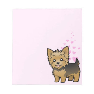 Bloc-note Amour de Yorkshire Terrier (poils courts sans noeu