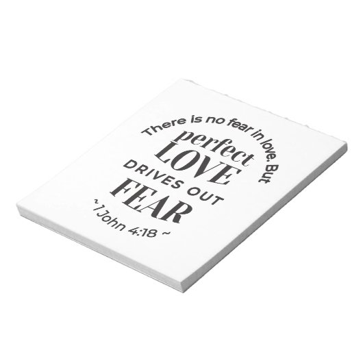 Bloc-note Amour Éternel - 1 Jean 4:18 Citation Écriture Art (Tourné)