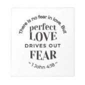 Bloc-note Amour Éternel - 1 Jean 4:18 Citation Écriture Art (Devant)