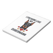 Bloc-note Amour fou pour le chien Dobermann Cœurs rouges_1 (Tourné)