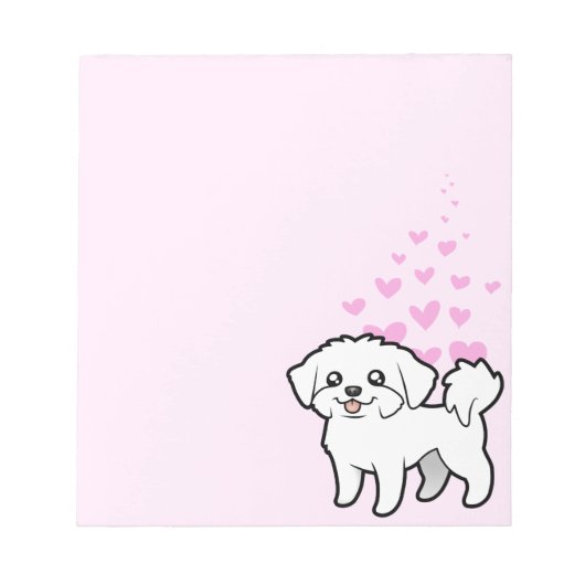 Bloc-note Amour maltais (coupé en chiot) (Devant)