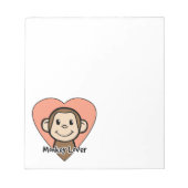 Bloc-note Amour mignon de singe de sourire de clipart (Devant)