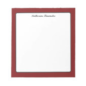 Bloc-note Amour papillon | Bordure rouge 1 couleur solide (Devant)