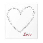 Bloc-note Amour rouge cœur blanc (Devant)