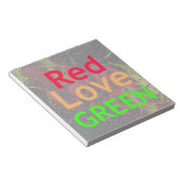 BLOC-NOTE AMOUR ROUGE DORÉ VERT (Incliné)