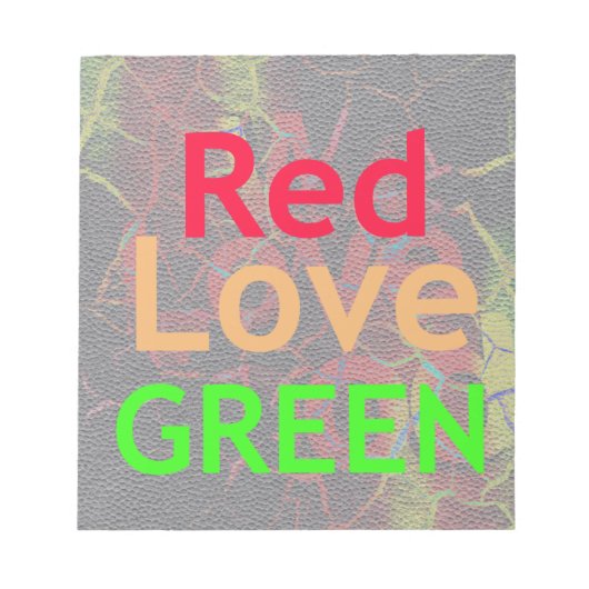 BLOC-NOTE AMOUR ROUGE DORÉ VERT (Devant)