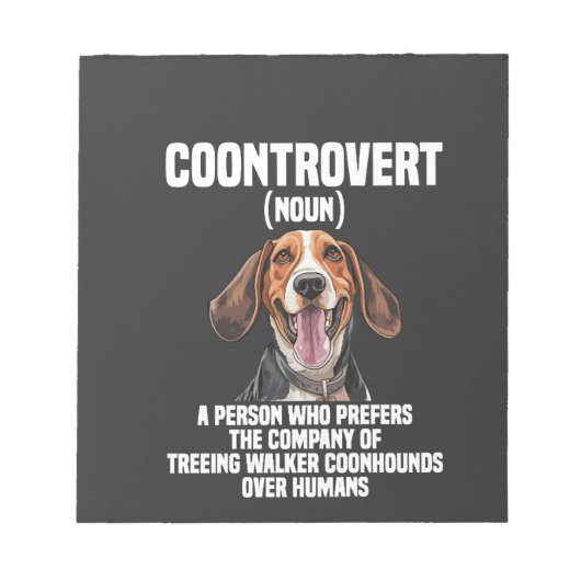 Bloc-note Amoureux du Treeing Walker Coonhound Chien Coontro (Devant)