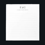 Bloc-note Ampersand classique élégant Couple initial<br><div class="desc">Bloc-notes initial classique élégant à l'ampersande</div>