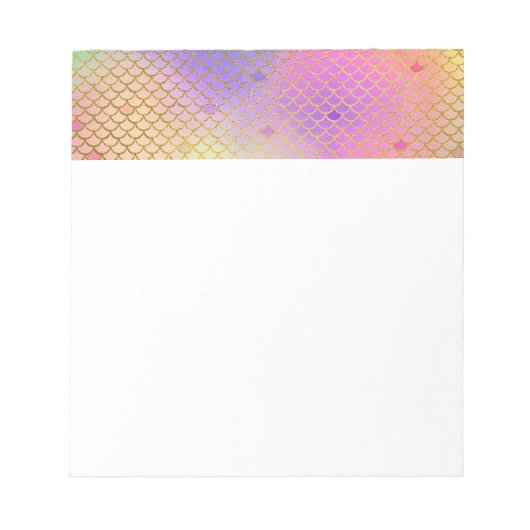 Bloc-note Amusant coloré Ombre Pastel Mermaid Motif (Devant)