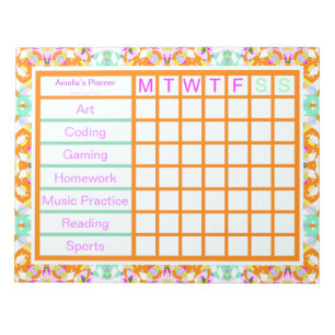 Bloc-note Amusement Après L'École Activités Hobbies Weekly P