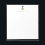 Bloc-note Ananas floral botanique cadre noir<br><div class="desc">Elégante aquarelle île botanique ananas design avec cadre noir,  personnalisée avec nom,  bloc-notes. Le style et la couleur de la police de texte peuvent être customisés.</div>