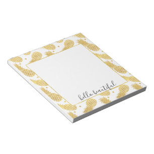 Bloc-note Ananas Glitzy en or