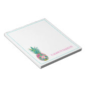 Bloc-note Ananas tropical rose et vert (Incliné)