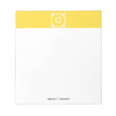 Bloc-note Ananas Wht cadre clé grecque #2 Monogramme initial (Devant)