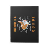 Bloc-note Anatomie d'un chien de Corgi Funny (Tourné)