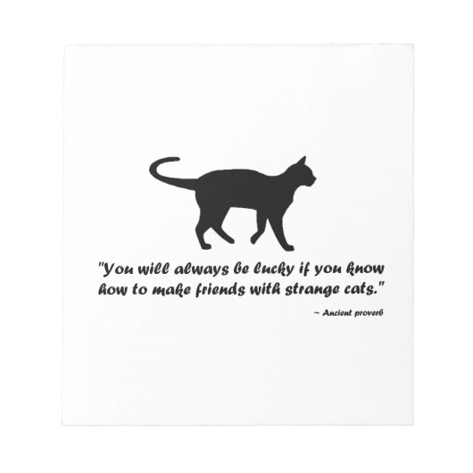 Bloc-note Ancien proverbe de chat (Devant)