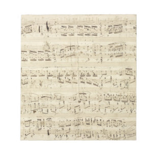 Bloc-note Anciennes Notes de Musique - Partition de Chopin