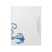 Bloc-note Ancre bleu côtier simple (Tourné)