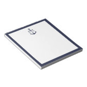 Bloc-note Ancre bleue marine Nom personnalisé (Incliné)