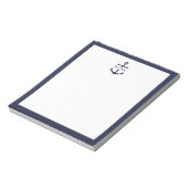 Bloc-note Ancre bleue marine Nom personnalisé (Tourné)