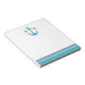 Bloc-note Ancre cardiaque marine turquoise (Incliné)