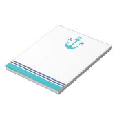 Bloc-note Ancre cardiaque marine turquoise (Tourné)