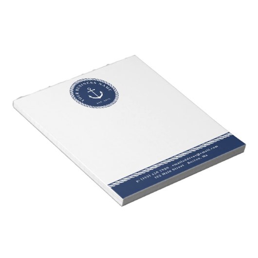 Bloc-note Ancre et corde bleu marine (Incliné)